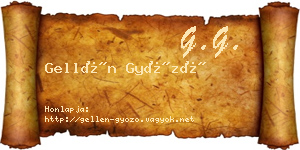 Gellén Győző névjegykártya